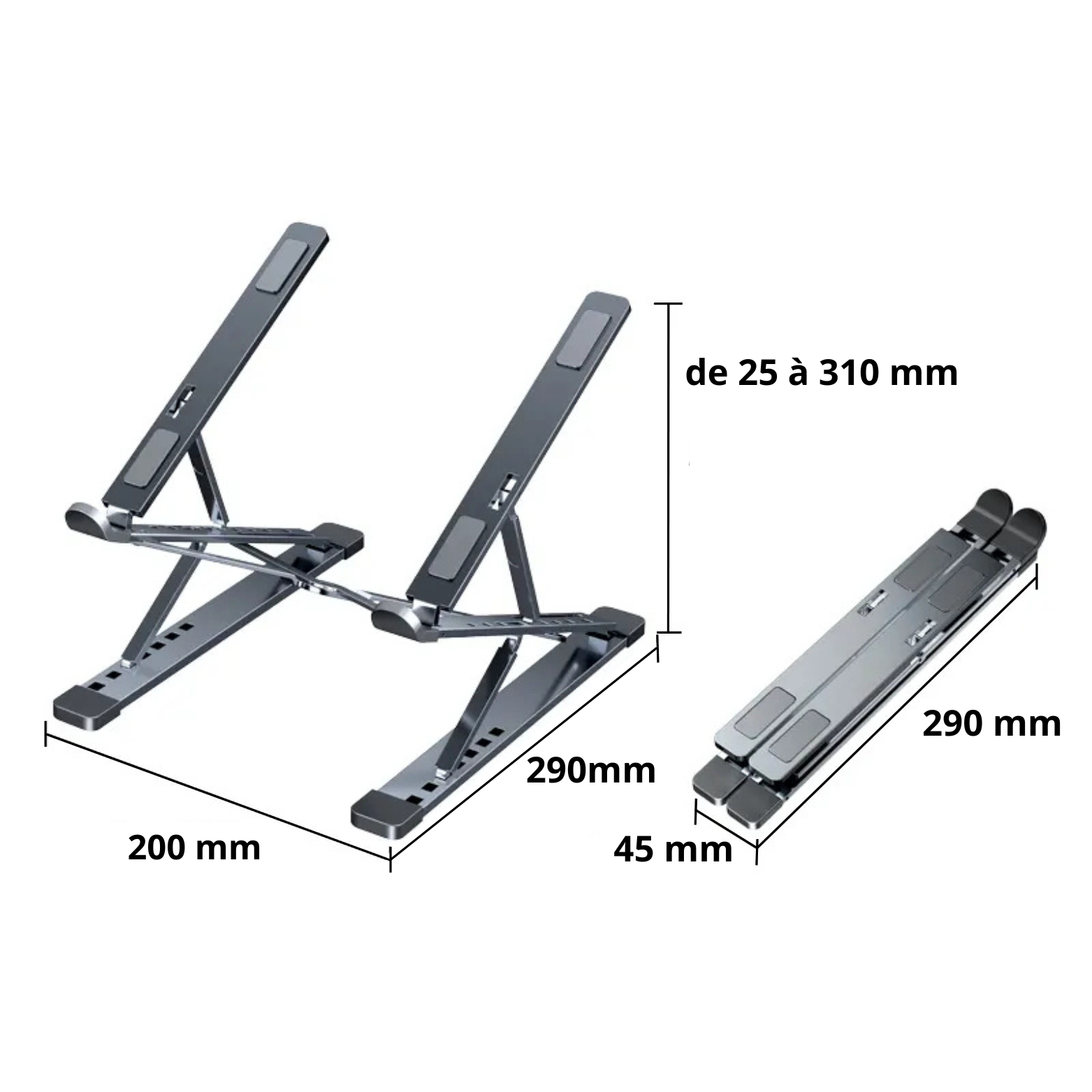 Support Ordinateur ajustable en Aluminium