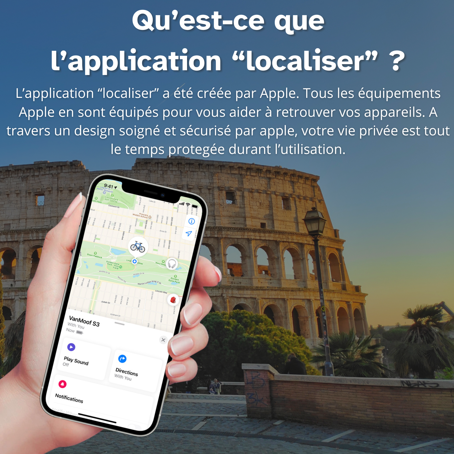 Air Tag equipement anti perte, fonctionne avec apple find my