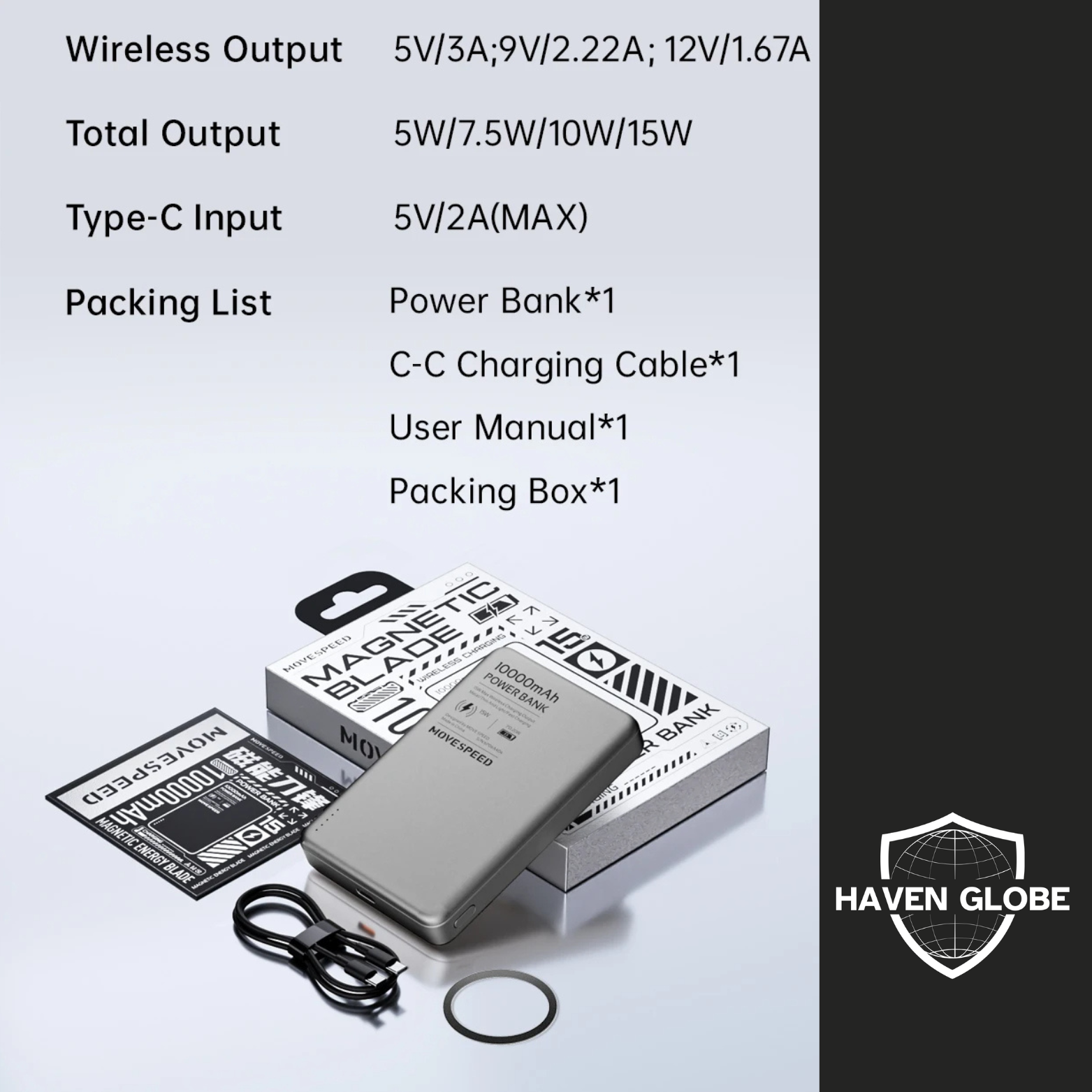 Batterie externe aimantée pour Iphone / Samsung / Xiaomi